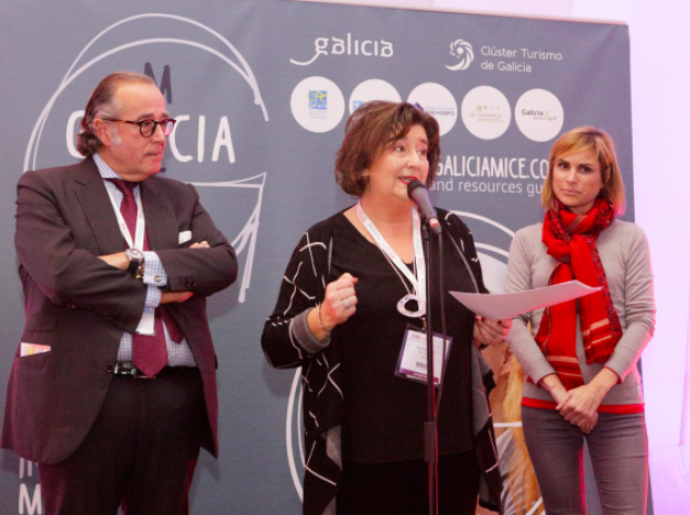 Ana Trevisani, directora de OPC Galicia durante el acto de presentación de Galicia MICE en la IBTM World de Barcelona