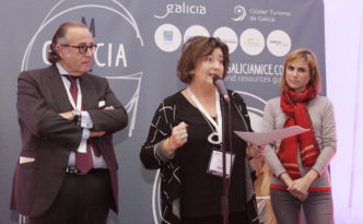 Ana Trevisani, directora de OPC Galicia durante el acto de presentación de Galicia MICE en la IBTM World de Barcelona