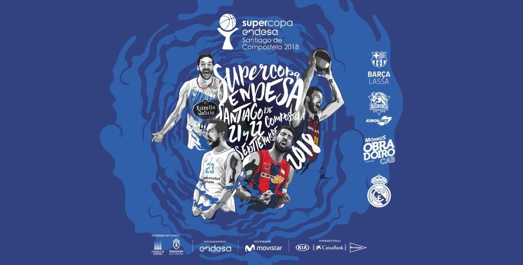 cartel de la supercopa endesa acb, evento en Santiago de Compostela