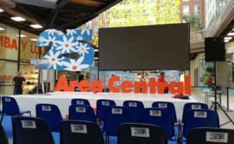 escenografía del evento aniversario de área central
