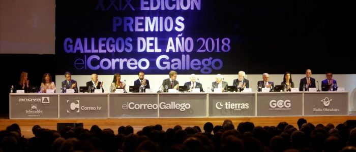 premios gallegos del año 2018 mesa presidencial en el Palacio de Congresos y Exposiciones de Galicia